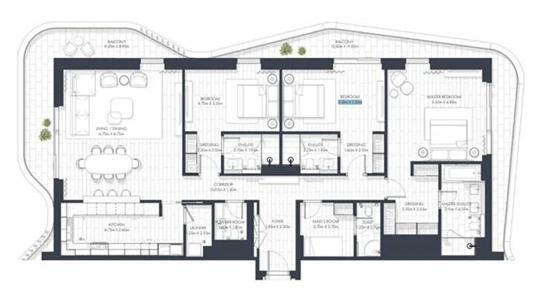 3 Bedroom +1 (type 1)