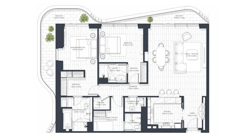2 Bedroom +1